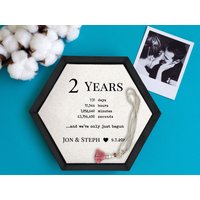 Personalisiertes Baumwollgeschenk Geschenk Zum 2. Jahrestag Für Mann Jahrestagsgeschenke Ihn Tablett Mit Ihren Worten Auf Baumwolle von PaperAnniversaryLove