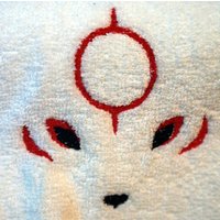 Okami Den Wolf Goddess Amaterasu White Besticktes Handtuch von PaperCanvasCreation