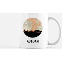 Auburn Alabama Map Kaffeebecher College Town Skyline Kunst von PaperFinchDesign
