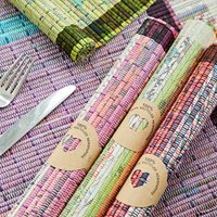 Recyceltes Zeitungspapier Gewebtes Tischset - Ein Tischgedeck Umweltfreundliches Geschenk Nachhaltiges Buntes von PaperHighGifts