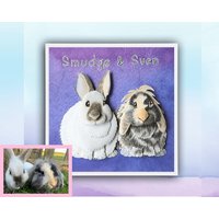Personalisiertes Kaninchen Portrait Handgefertigtes 3D Portrait Personalisiertes Kaninchen Portrait Handgefertigtes 3D Portrait von PaperPawtraits