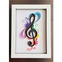 Eingerahmter Violinschlüssel - Musiklehrer Geschenk Musikliebhaber von PaperPetalCraftShop