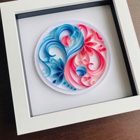 Yin Yang Quilling Art in Box Frame- Tolle Kinderzimmer-Wanddeko - Valentinstag, Jubiläum, Geburtstagsgeschenk von PaperPetalCraftShop