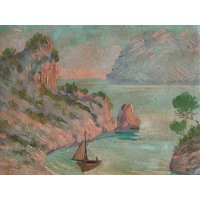 Vintage Landschaftsgemälde Bild Ölbild Pastellig Ölgemälde 27 X 21 cm Brocante Patina Seascape Vintage Landschaftsgemälde Bild Ölbild Pastellig Ölgemälde 27 X 21 cm Brocante Patina Seascape von PaperShopVintage