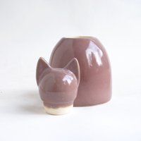 Große Mauve Katzen Urne - 25 Pfund Haustier Urne, Violette Katzenurne, Bunte Kremationsurne von PaperTurtleUrns
