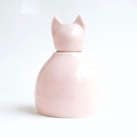 Kleine Weiche Rosa Katzenurne, Kleine Katze, Handgemachte Urne Für Katzen, Katzenurne von PaperTurtleUrns