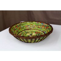 Grüne Obstschale Aus Zeitung von PaperUpcyclingShop