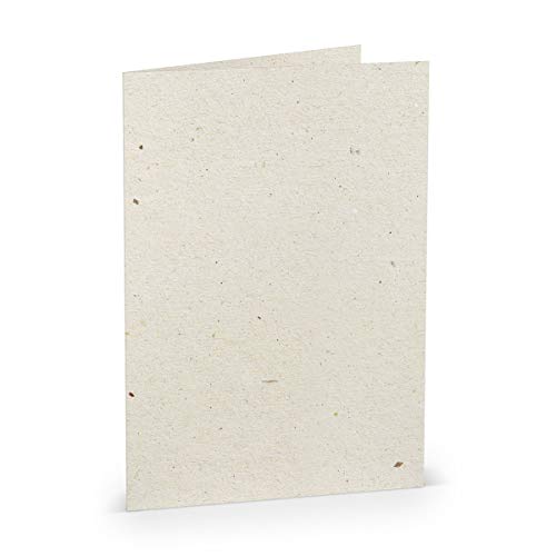 PAPERADO 100 Faltkarten DIN A5 Terra Vanilla Creme Beige - Doppelkarten vorgefaltet blanko 220 g/m² - 14,8 x 21 cm - Klappkarten Basteln Einladungskarten Hochzeit Kommunion von PAPERADO