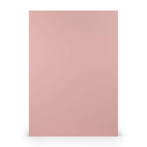 PAPERADO 150x Bastelkarton DIN A4 - Rose gerippt Alt-Rosa 220 g/m² Tonkarton - Dickes Bastelpapier in 29,7 x 21 cm Malen, Basteln perfekte Bastelpappe von Paperado