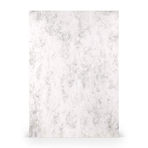 PAPERADO 25x Bastelkarton DIN A4 - Grau Mamora Marmor Weiß 220 g/m² Tonkarton - Dickes Bastelpapier in 29,7 x 21 cm Malen, Basteln perfekte Bastelpappe von Paperado