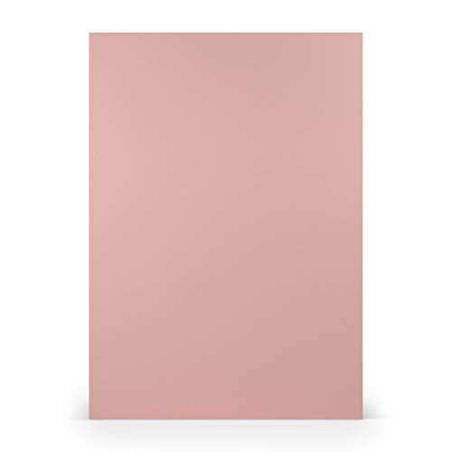 PAPERADO 25x Bastelkarton DIN A4 - Rose gerippt Alt-Rosa 220 g/m² Tonkarton - Dickes Bastelpapier in 29,7 x 21 cm Malen, Basteln perfekte Bastelpappe von Paperado