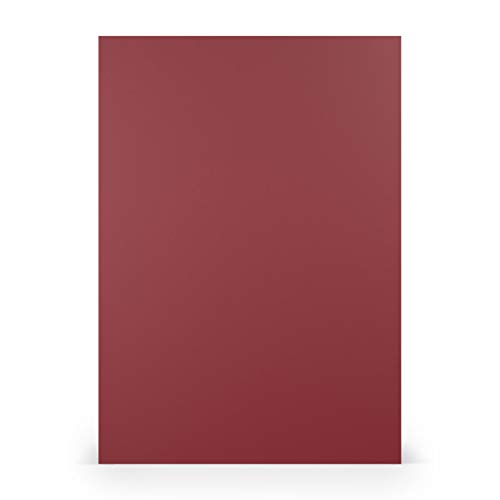 PAPERADO 25x Bastelkarton DIN A4 - Rosso gerippt Dunkel-Rot 220 g/m² Tonkarton - Dickes Bastelpapier in 29,7 x 21 cm Malen, Basteln perfekte Bastelpappe von Paperado