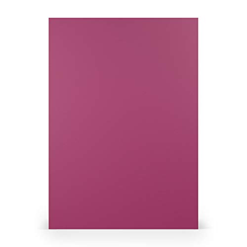 PAPERADO 50x Bastelkarton DIN A4 - Amarena gerippt Magenta Violett 220 g/m² Tonkarton - Dickes Bastelpapier in 29,7 x 21 cm Malen, Basteln perfekte Bastelpappe von Paperado