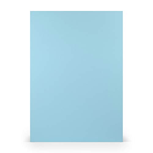 PAPERADO 50x Bastelkarton DIN A4 - Aqua gerippt Hell-Blau 220 g/m² Tonkarton - Dickes Bastelpapier in 29,7 x 21 cm Malen, Basteln perfekte Bastelpappe von Paperado