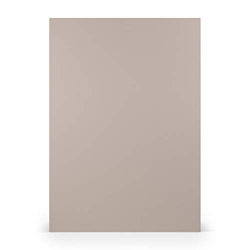 PAPERADO 50x Bastelkarton DIN A4 - Taupe gerippt Hell-Braun Schlamm Grau 220 g/m² Tonkarton - Dickes Bastelpapier in 29,7 x 21 cm Malen, Basteln perfekte Bastelpappe von Paperado