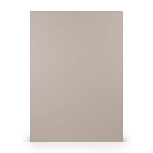 PAPERADO 50x Bastelkarton DIN A4 - Taupe gerippt Hell-Braun Schlamm Grau 220 g/m² Tonkarton - Dickes Bastelpapier in 29,7 x 21 cm Malen, Basteln perfekte Bastelpappe von PAPERADO