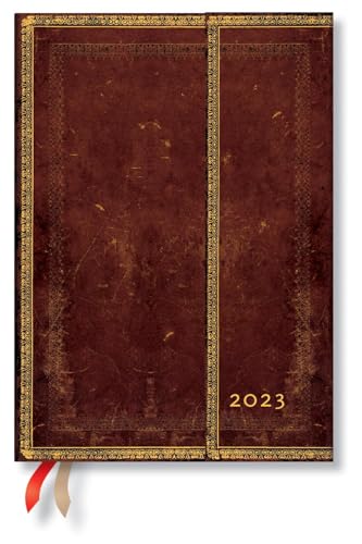 Sierra (Old Leather Collection) Midi Vertical Dayplanner 2023 (Wrap Closure): Hardcover, Vertical Layout, 100 gsm, wrap closure von Paperblanks