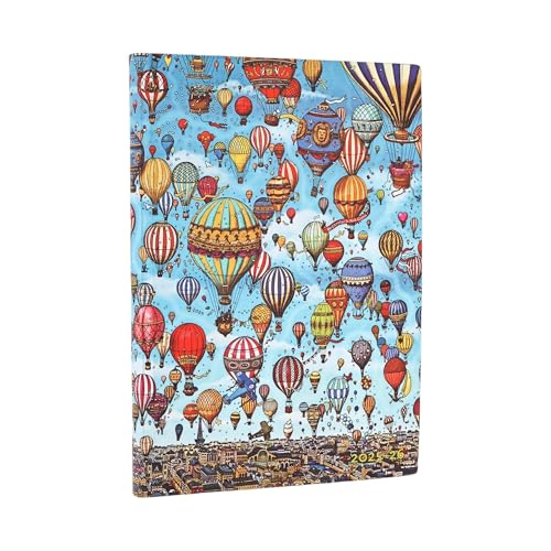 2026 Balloon Festival (Pierre the Maze Detective) Midi 18-month Horizontal Softcover Flexi Dayplanner 2025-2026 (Elastic Band Closure): Kalendarz 18-miesięczny von Paperblanks