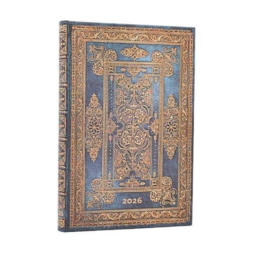 2026 Blue Luxe (Luxe Design) Mini 12-month Verso Hardcover Flexi Dayplanner 2026 (Elastic Band Closure) von Paperblanks