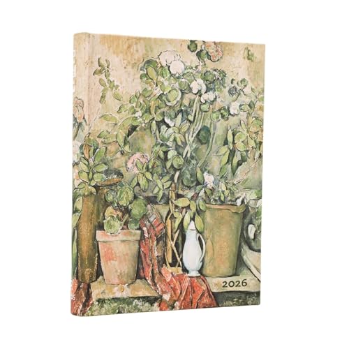 2026 Cezanne's Terracotta Pots and Flowers Midi 12-month Day-at-a-Time Hardcover Flexi Dayplanner 2026 (Elastic Band Closure) von Paperblanks