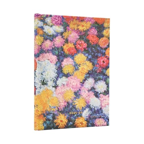 2026 Monet's Chrysanthemums Midi 18-month Horizontal Hardcover Flexi Dayplanner 2025-2026 (Elastic Band Closure): Kalendarz 18-miesięczny von Paperblanks