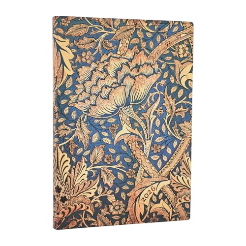 2026 Morris Windrush (William Morris) Midi 12-month Horizontal Softcover Flexi Dayplanner 2026 (Elastic Band Closure) von Paperblanks