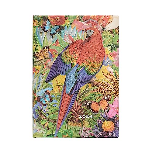 Paperblanks 12-Monatskalender 2024 Tropischer Garten | Horizontal | Midi (130 × 180 mm) von Paperblanks