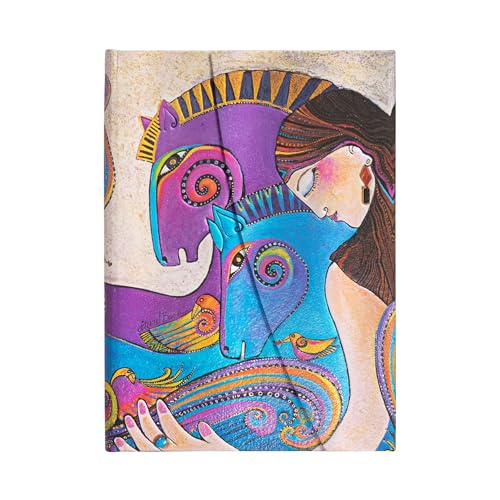 Paperblanks Hardcover Notizbücher Die Seele des Pferdes | Liniert | Midi (130 × 180 mm): Hardcover, Wrap Closure, 120 gsm, ribbon marker, pouch (Mystical Horses) von Paperblanks