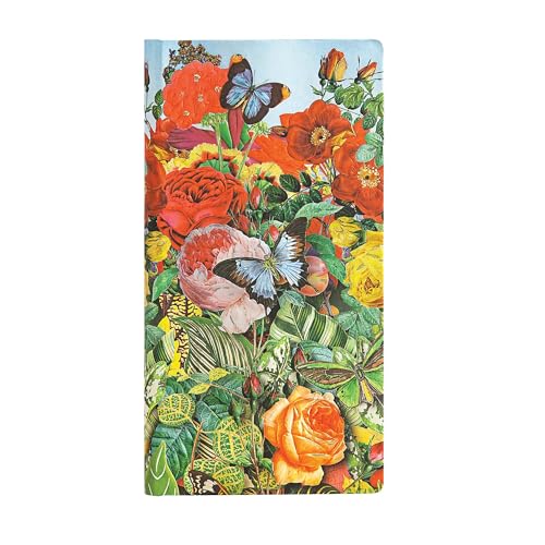 Paperblanks - Naturcollagen Schmetterlingsgarten - Notizbuch Schlank Liniert von Paperblanks