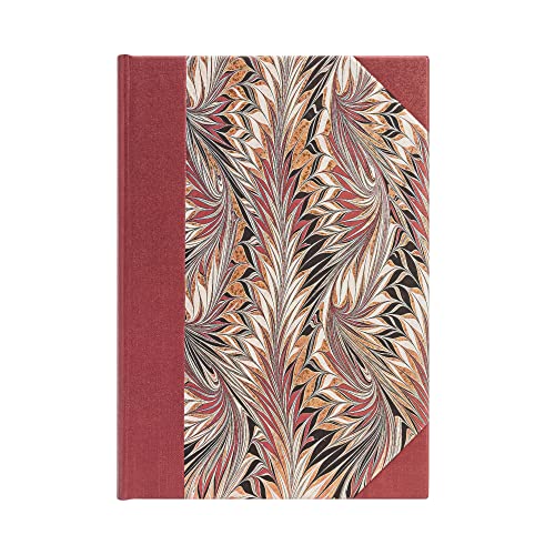 Rubedo (Cockerell Marbled Paper) Midi Unlined Hardcover Journal: Hardcover, 120 gsm, ribbon marker, memento pouch, elastic closure von Paperblanks