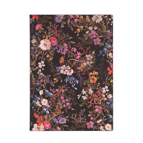 Softcover Notizbuch Floralia Midi Liniert: Flexi softcover, 100 gsm, ribbon marker, pouch, book edge printing (William Kilburn) von Paperblanks