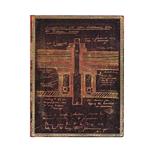 Tesla, Sketch of a Turbine Unlined Softcover Flexi Journal (Embellished Manuscripts Collection) von Paperblanks
