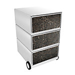 PAPERFLOW Rollcontainer easyBox 3 horizontale Schubladen 642x390x436mm PERSO ALTES LEDER von Paperflow