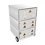 PAPERFLOW Rollcontainer easyBox 3 horizontale Schubladen 642x390x436mm PERSO ETHNISCH von Paperflow
