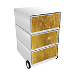 PAPERFLOW Rollcontainer easyBox 3 horizontale Schubladen 642x390x436mm PERSO GOLD von Paperflow