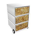 PAPERFLOW Rollcontainer easyBox 3 horizontale Schubladen 642x390x436mm PERSO HOLZSPÄNE von Paperflow