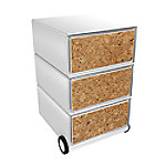 PAPERFLOW Rollcontainer easyBox 3 horizontale Schubladen 642x390x436mm PERSO KORK von Paperflow