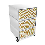 PAPERFLOW Rollcontainer easyBox 4 horizontale Schubladen 642x390x436mm PERSO ART DECO - AUFGEHENDE SONNE von Paperflow