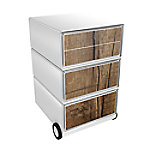 PAPERFLOW Rollcontainer easyBox 4 horizontale Schubladen 642x390x436mm PERSO BAUMSTAMM von Paperflow