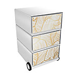 PAPERFLOW Rollcontainer easyBox 4 horizontale Schubladen 642x390x436mm PERSO GOLDBLÄTTER von Paperflow