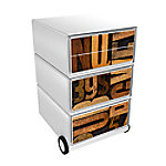 PAPERFLOW Rollcontainer easyBox 4 horizontale Schubladen 642x390x436mm PERSO NUMMERN & BUCHSTABEN von Paperflow