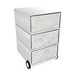 PAPERFLOW Rollcontainer easyBox 4 horizontale Schubladen 642x390x436mm PERSO WEIßER MARMOR von Paperflow