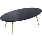 Paperflow Ovaler Tisch Schwarze Tischplatte Buche Rahmen 4 Beine Scandi 1150 x 600 x 350 mm von Paperflow