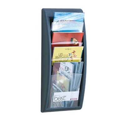 Prospekthalter Quick Blick 4061.11 4Fächer anthrazit von Paperflow