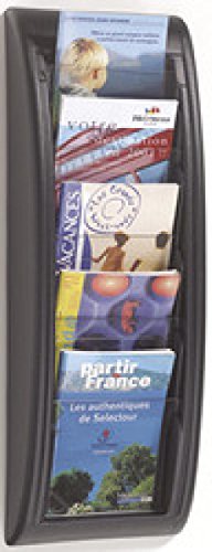 Prospektwandhalter Quick Blic 5x A5 Fächer, schwarz 65x22,7x9,5cm von Paperflow