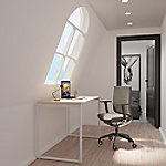 Paperflow rechteckiger Homeoffice-Schreibtisch Eiche Spanplatte, Stahl Weiß 1100 x 600 x 740 mm von Paperflow