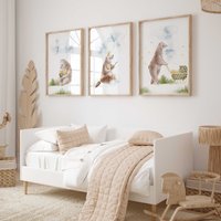 Kinderzimmer Poster Set Premium P780/Bär Babyzimmer Wandbild Wandbilder von PapergramArt