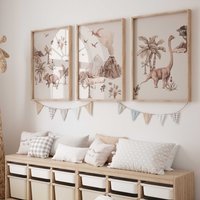 Kinderzimmer Poster Set Premium P789/Dinosaurier Babyzimmer Wandbild Wandbilder von PapergramArt