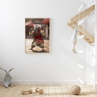 Maus Portrait/Kung Fu Poster Premium Ap3123 Animal Art Wandbild Wandbilder von PapergramArt