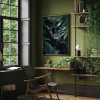 Schwarzer Panther Portrait Im Dschungel Black Poster Premium Ap3044/Animal Art Wandbild Wandbilder Schwarzer Panther Portrait Im Dschungel Black Poster Premium Ap3044/Animal Art Wandbild Wandbilder von PapergramArt